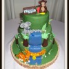 3 tier jungle themed birthday cake
