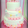 3 tier bunting and blocks christening cake