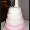 4 tier ombre ruffle wedding cake