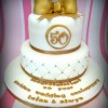 Golden wedding anniversary cake