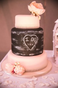 three tier chalkboard wedding cake