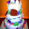 2 tier Fairy Frog garden birthday cake
