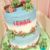 2 tier frog garden birthday cake test
