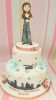 lady 2 tier birthday cake
