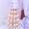 cupcake and 2 tier wedding cake