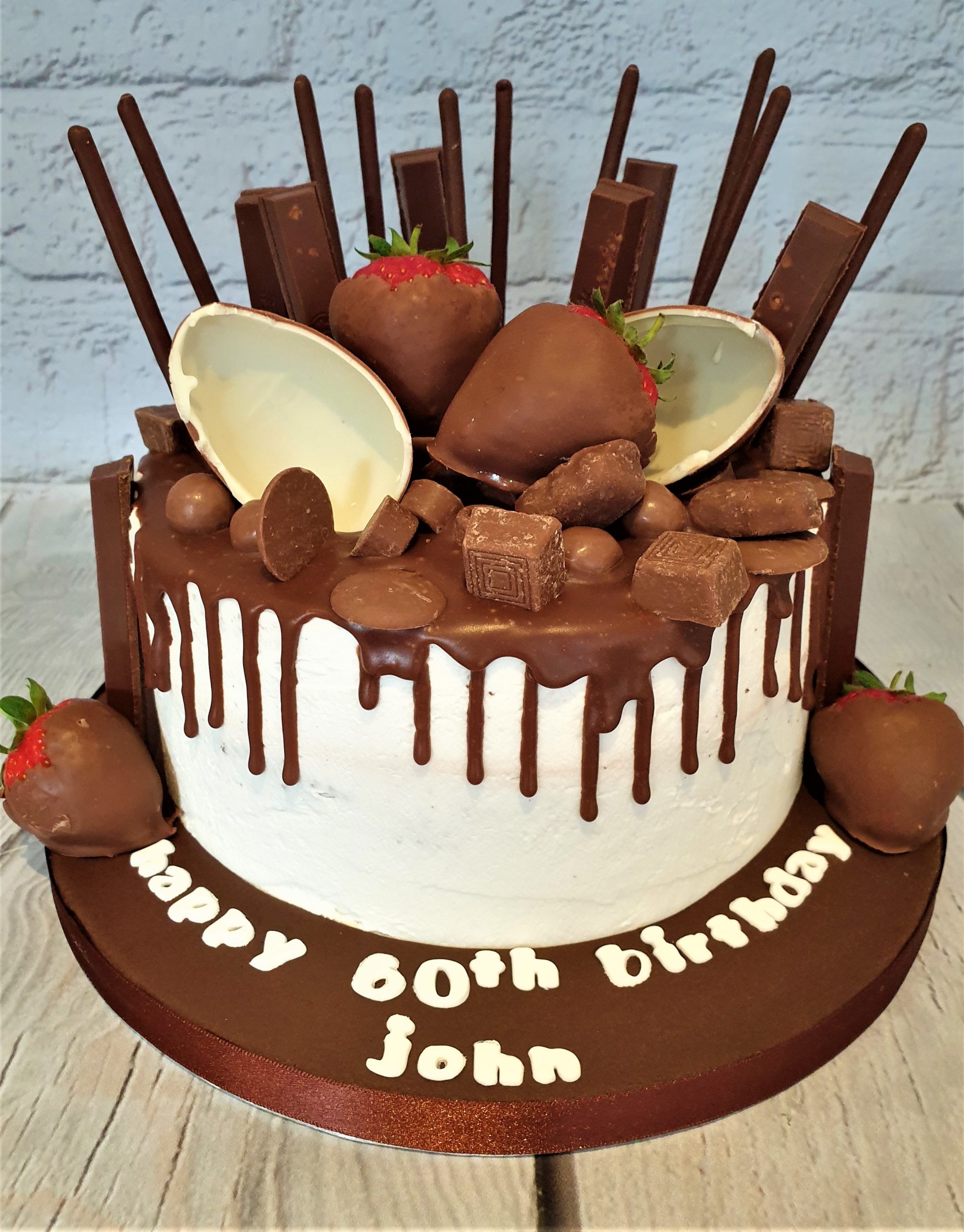 chocolate birthday drip cake