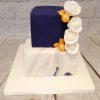 2 tier marble wedding cake